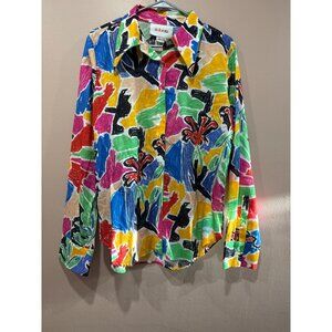 Deloreta Puru Large Multicolor Long Sleeve Button-Up Shirt